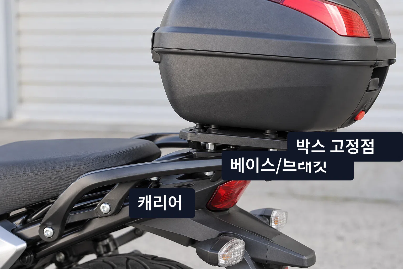 배달 박스와 캐리어 사이의 실제 고정점