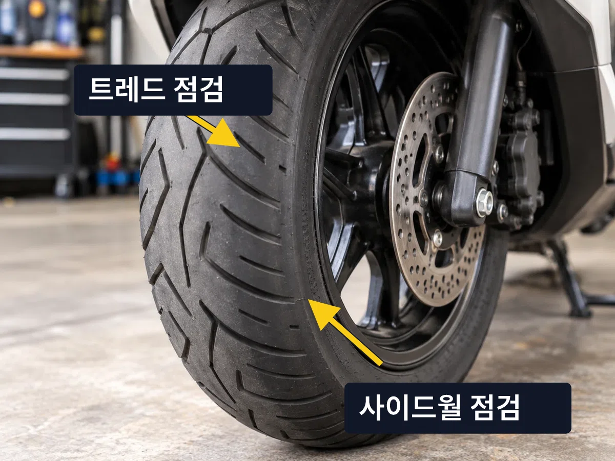 배달 오토바이 출발 전 점검 이미지