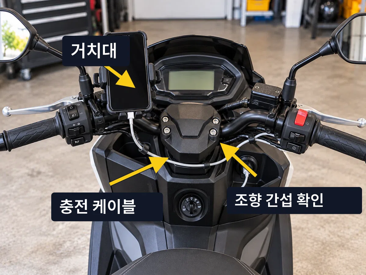 배달 오토바이 출발 전 점검 이미지